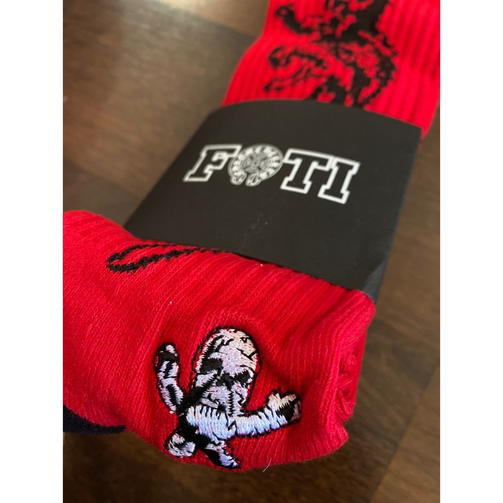 Chrome Hearts FOTI Socks Red Skull Jarvis Harris Teeter Medium US 5-8‎ New